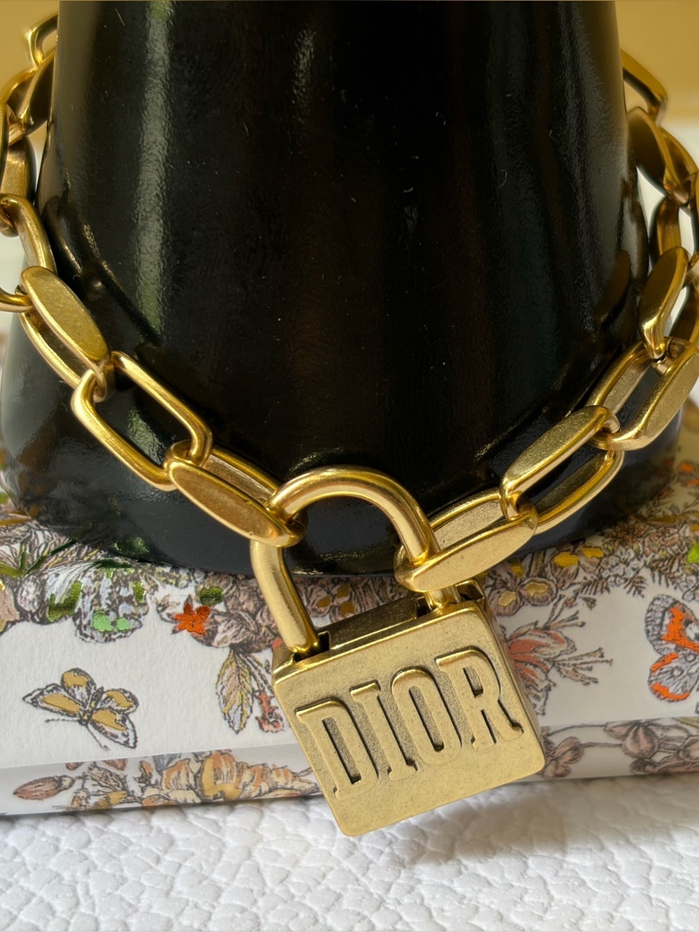Dior Gold-tone Padlock  Charm bracelet